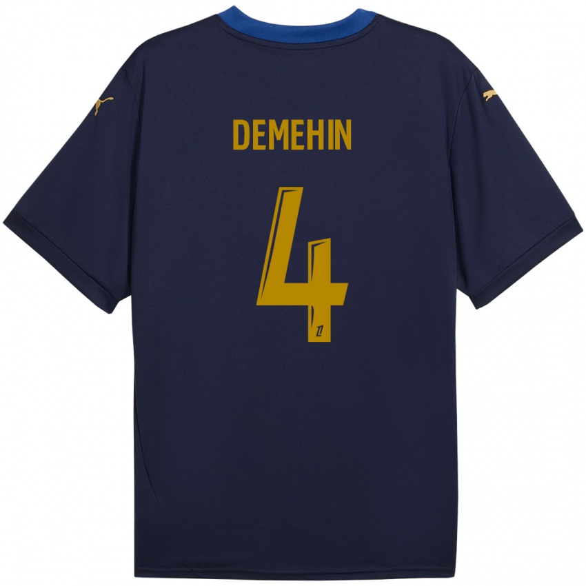 Heren Blessing Demehin #4 Marineblauw Goud Uitshirt Uittenue 2024/25 T-Shirt