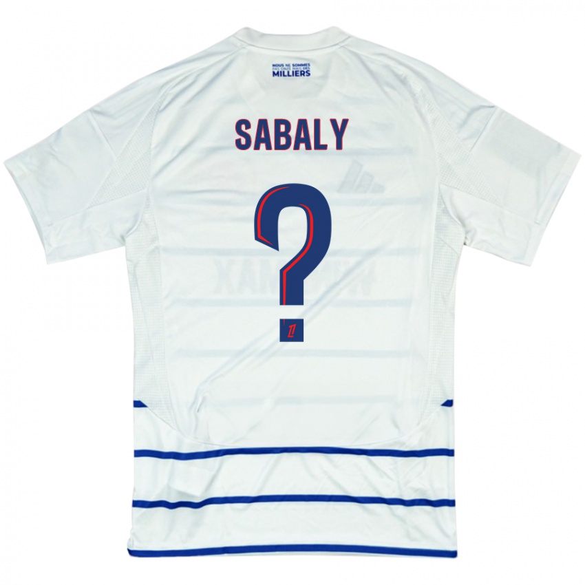 Heren Idrissa Sabaly #0 Wit Blauw Uitshirt Uittenue 2024/25 T-Shirt