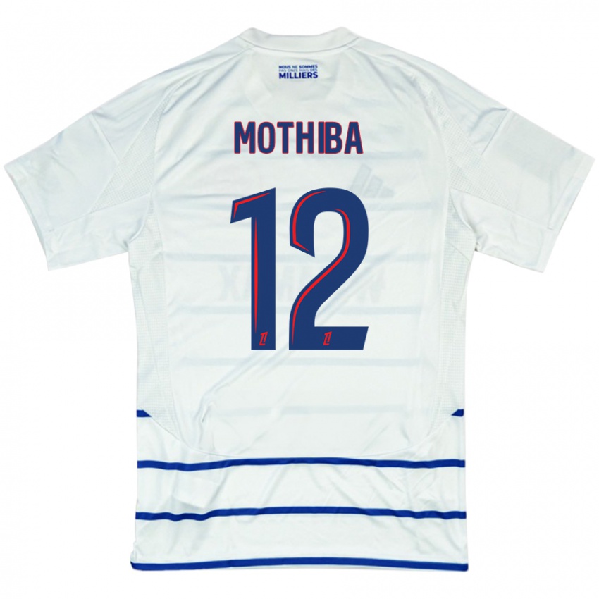 Heren Lebo Mothiba #12 Wit Blauw Uitshirt Uittenue 2024/25 T-Shirt