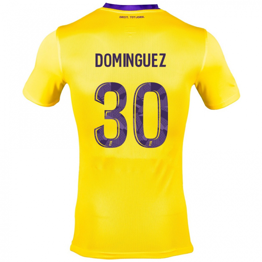 Heren Álex Domínguez #30 Geel Paars Uitshirt Uittenue 2024/25 T-Shirt