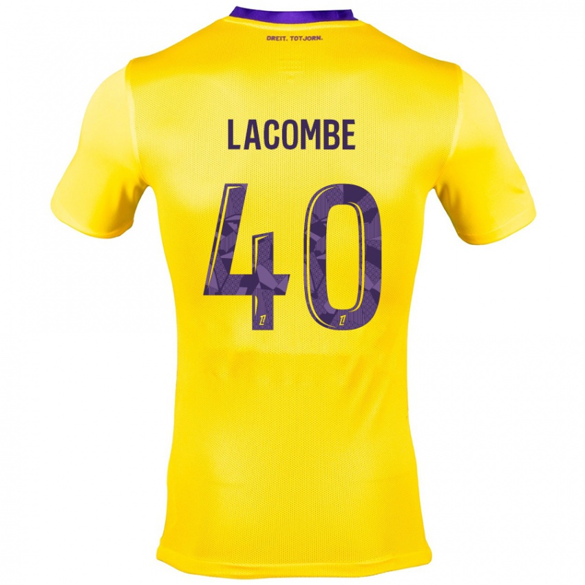 Heren Justin Lacombe #40 Geel Paars Uitshirt Uittenue 2024/25 T-Shirt