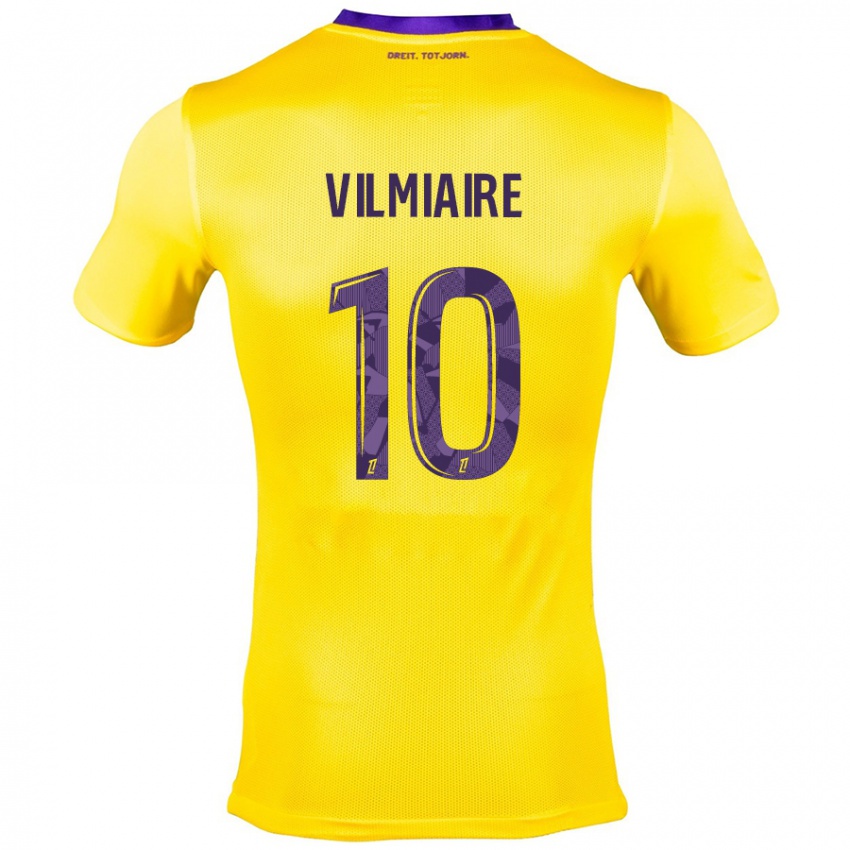 Heren Kelly Vilmiaire #10 Geel Paars Uitshirt Uittenue 2024/25 T-Shirt