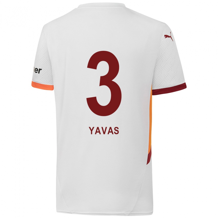 Heren Arda Yavas #3 Wit Geel Rood Uitshirt Uittenue 2024/25 T-Shirt