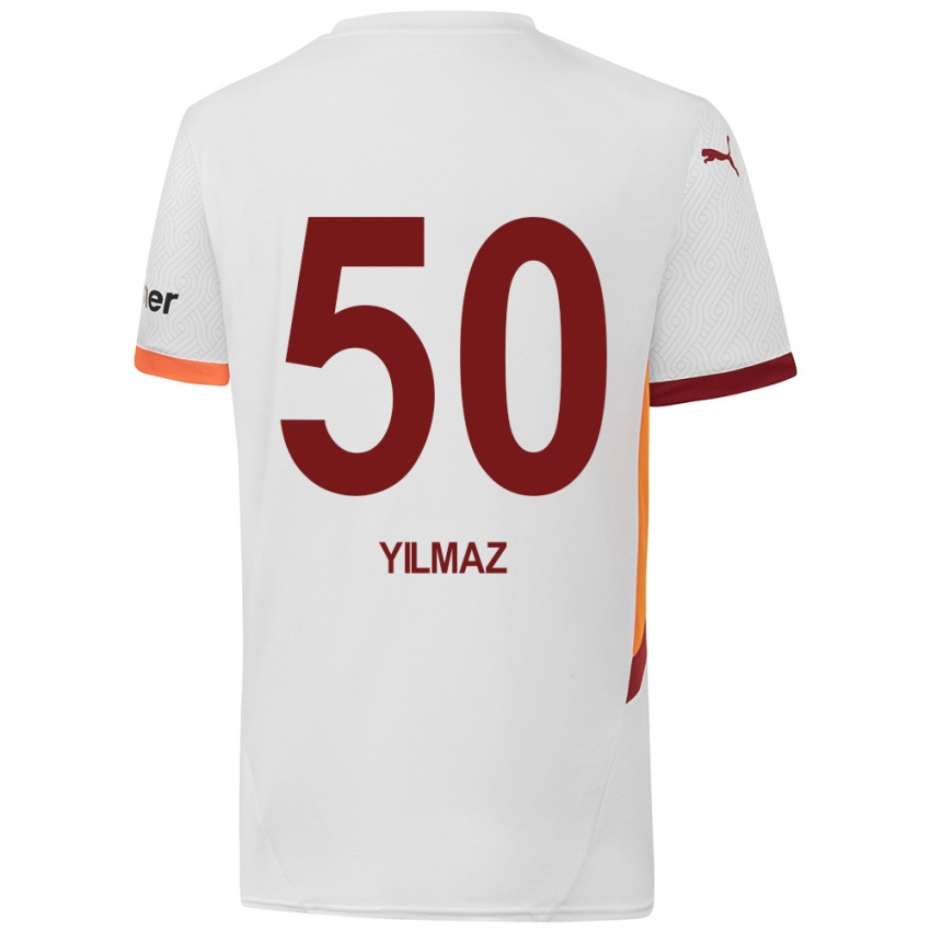 Heren Jankat Yılmaz #50 Wit Geel Rood Uitshirt Uittenue 2024/25 T-Shirt