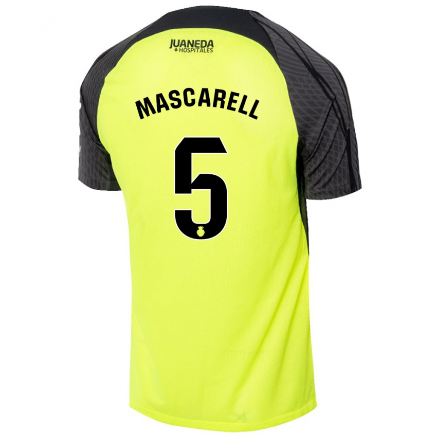 Heren Omar Mascarell #5 Fluorescerend Groen Zwart Uitshirt Uittenue 2024/25 T-Shirt