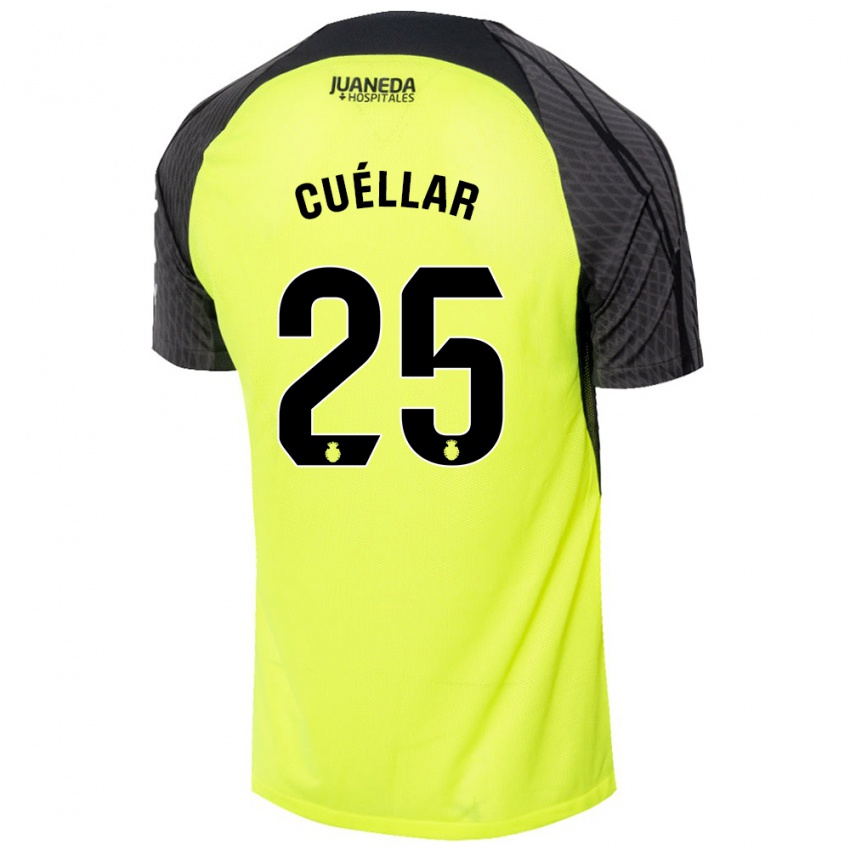 Heren Iván Cuéllar #25 Fluorescerend Groen Zwart Uitshirt Uittenue 2024/25 T-Shirt