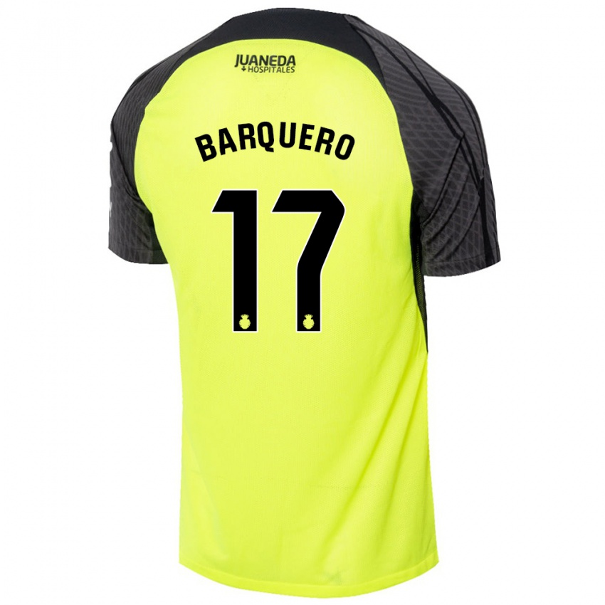 Heren Adrián Barquero #17 Fluorescerend Groen Zwart Uitshirt Uittenue 2024/25 T-Shirt