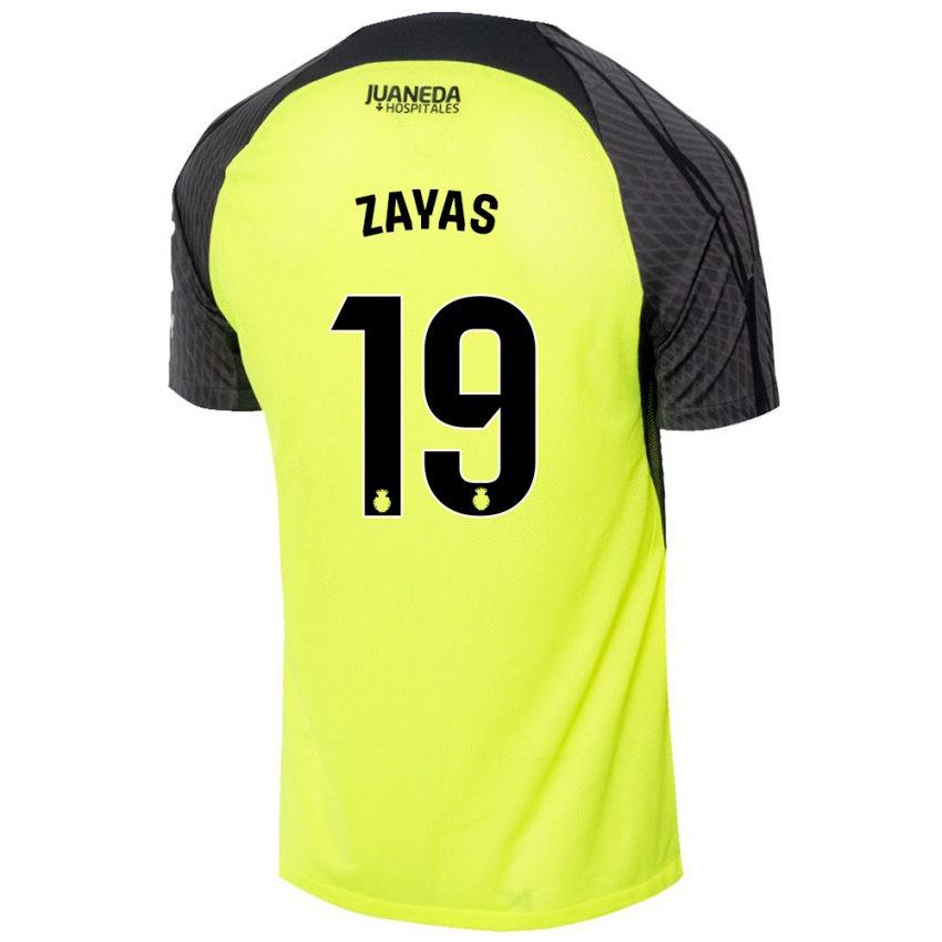 Heren Yosmel Zayas #19 Fluorescerend Groen Zwart Uitshirt Uittenue 2024/25 T-Shirt