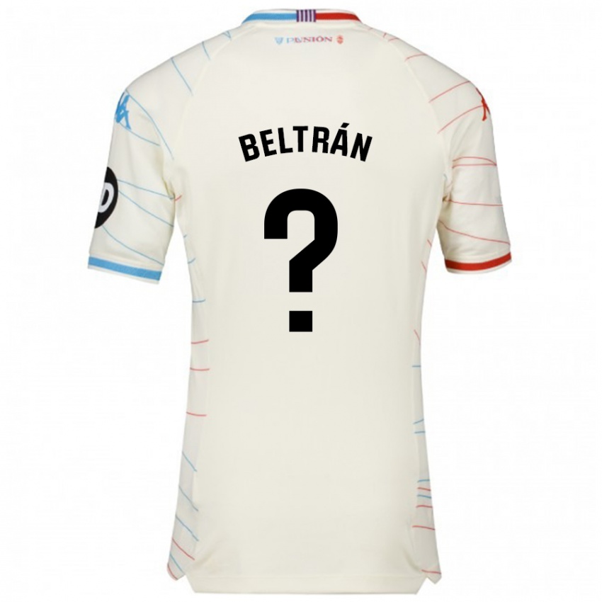 Heren Marco Beltrán #0 Wit Rood Blauw Uitshirt Uittenue 2024/25 T-Shirt