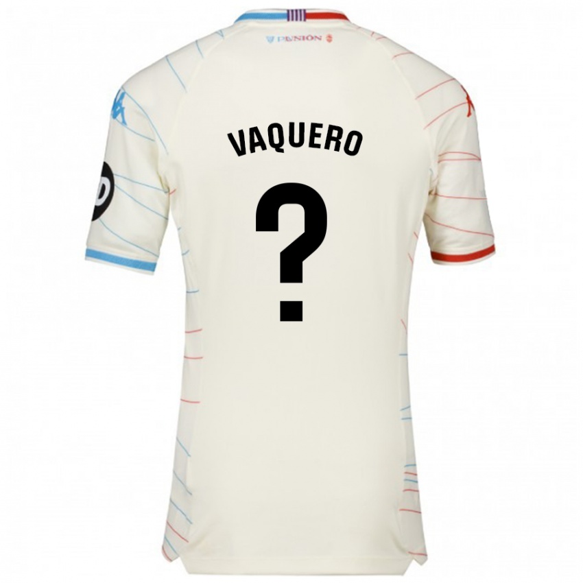 Heren Fernando Vaquero #0 Wit Rood Blauw Uitshirt Uittenue 2024/25 T-Shirt