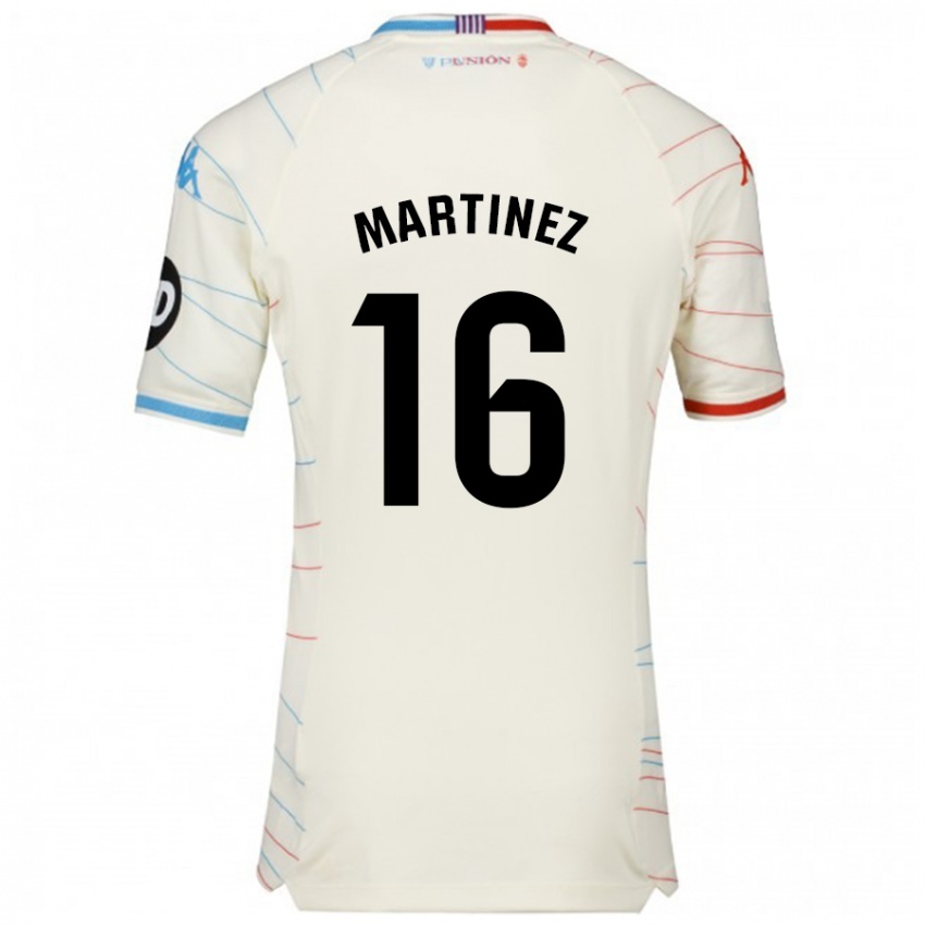 Heren Jesús Martínez #16 Wit Rood Blauw Uitshirt Uittenue 2024/25 T-Shirt