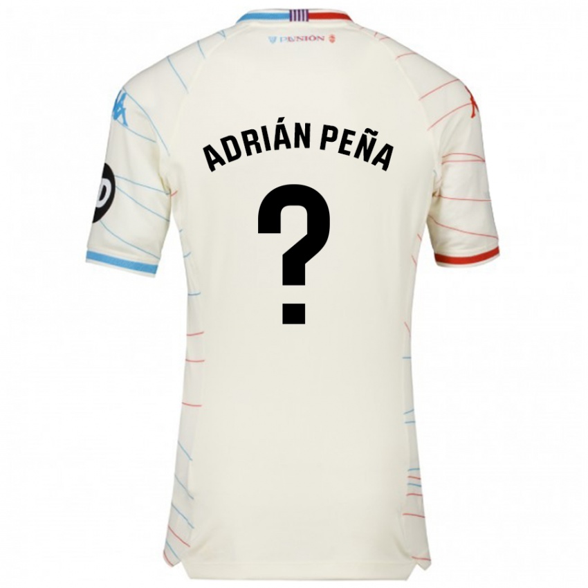 Heren Adrián Peña #0 Wit Rood Blauw Uitshirt Uittenue 2024/25 T-Shirt