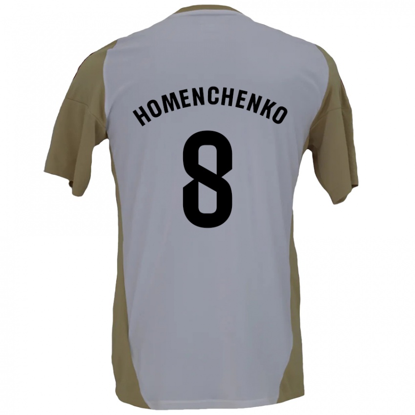 Heren Santiago Homenchenko #8 Bruin Wit Uitshirt Uittenue 2024/25 T-Shirt