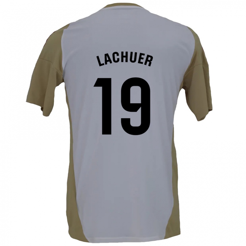 Heren Mathis Lachuer #19 Bruin Wit Uitshirt Uittenue 2024/25 T-Shirt