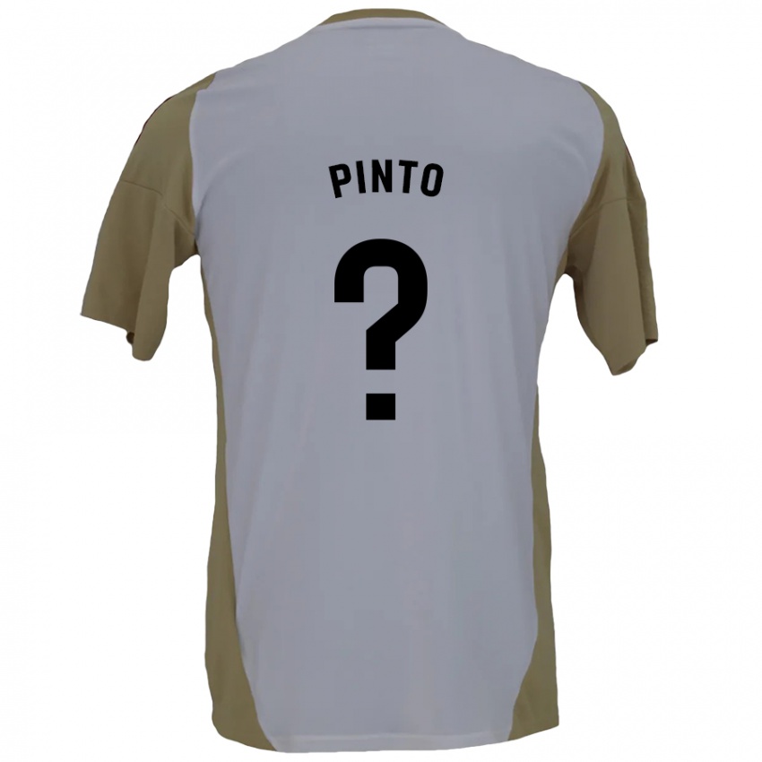 Heren Yidne Pinto #0 Bruin Wit Uitshirt Uittenue 2024/25 T-Shirt