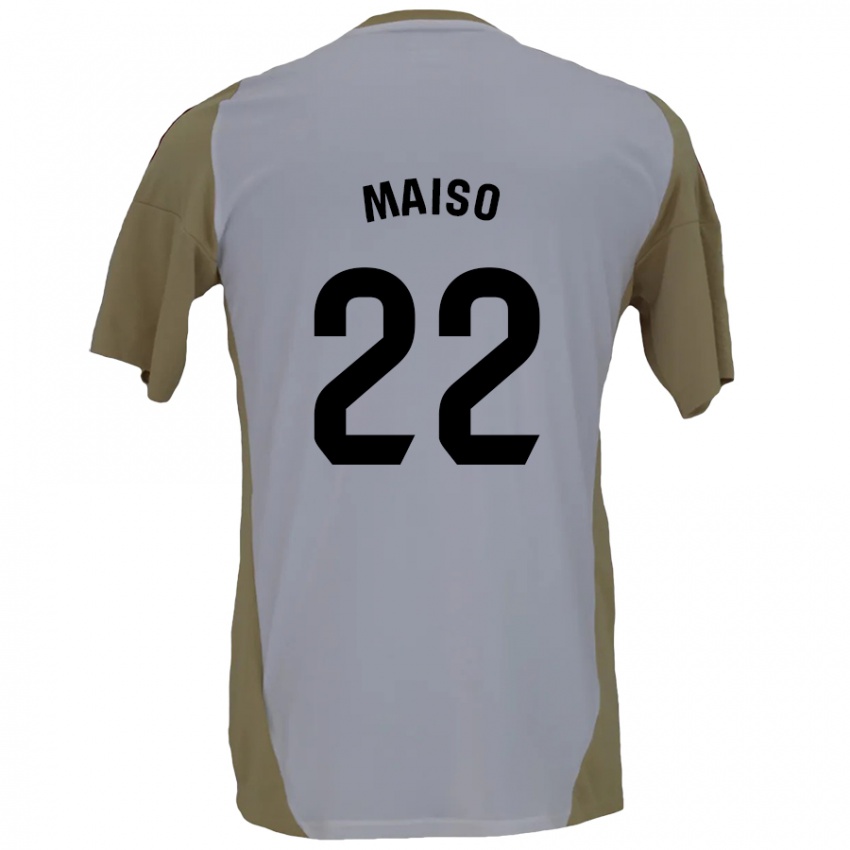 Heren Álvaro Maiso #22 Bruin Wit Uitshirt Uittenue 2024/25 T-Shirt