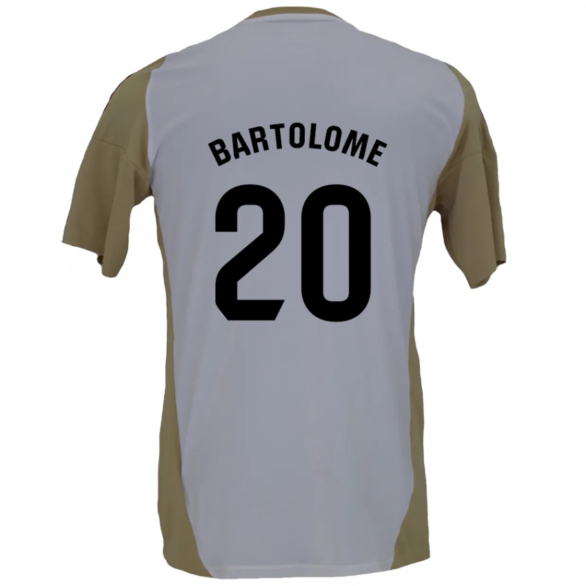 Heren Diego Bartolomé #20 Bruin Wit Uitshirt Uittenue 2024/25 T-Shirt