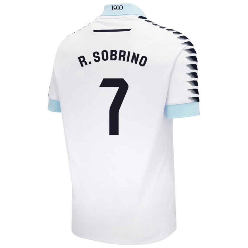 Heren Ruben Sobrino #7 Wit Blauw Uitshirt Uittenue 2024/25 T-Shirt