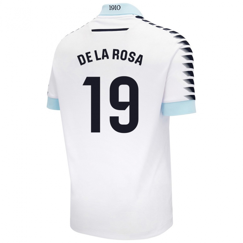 Heren José Antonio De La Rosa #19 Wit Blauw Uitshirt Uittenue 2024/25 T-Shirt