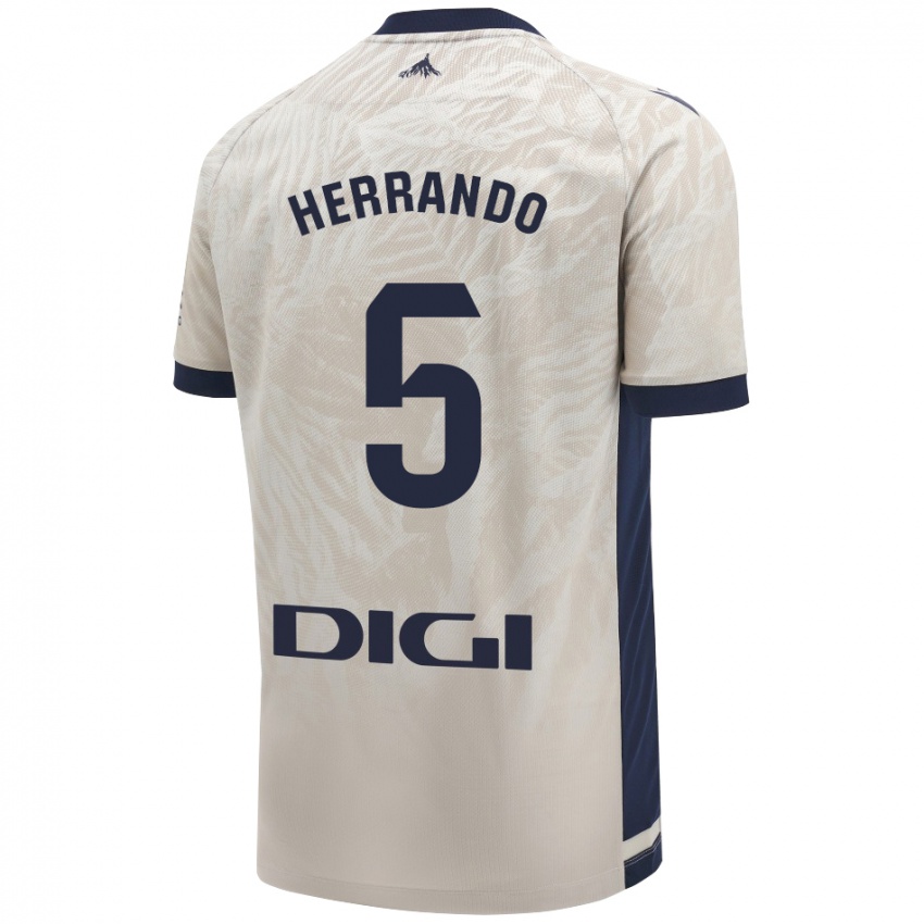 Heren Jorge Herrando #5 Lichtgrijs Uitshirt Uittenue 2024/25 T-Shirt