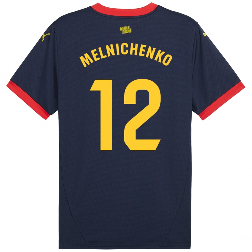 Heren Dmytro Melnichenko #12 Marineblauw Uitshirt Uittenue 2024/25 T-Shirt