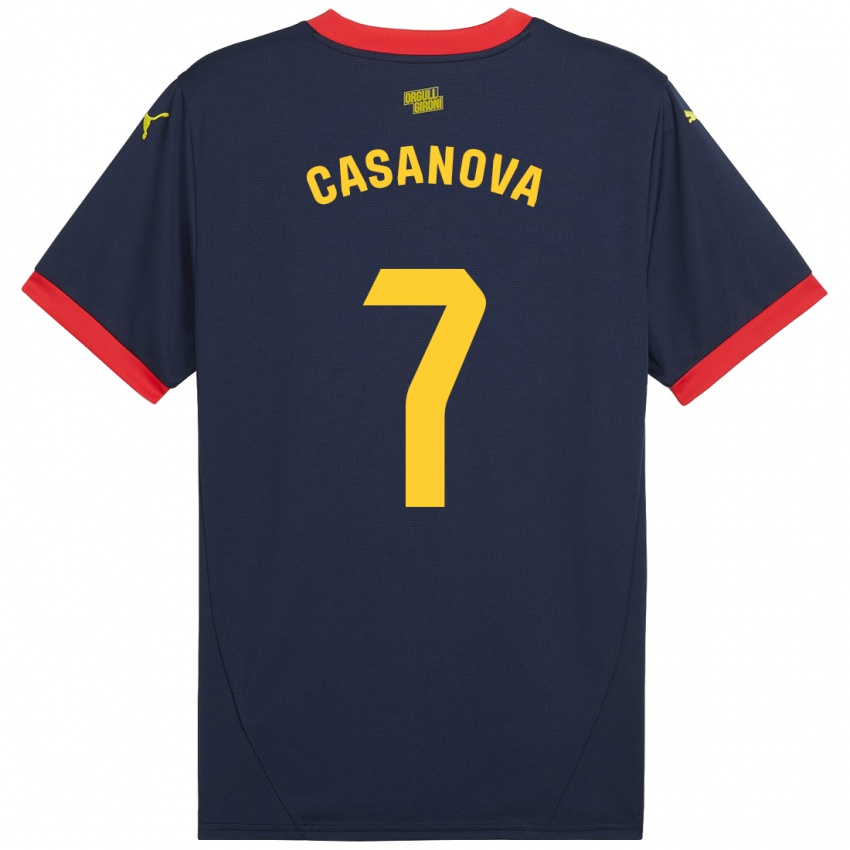 Heren Àstrid Casanova #7 Marineblauw Uitshirt Uittenue 2024/25 T-Shirt