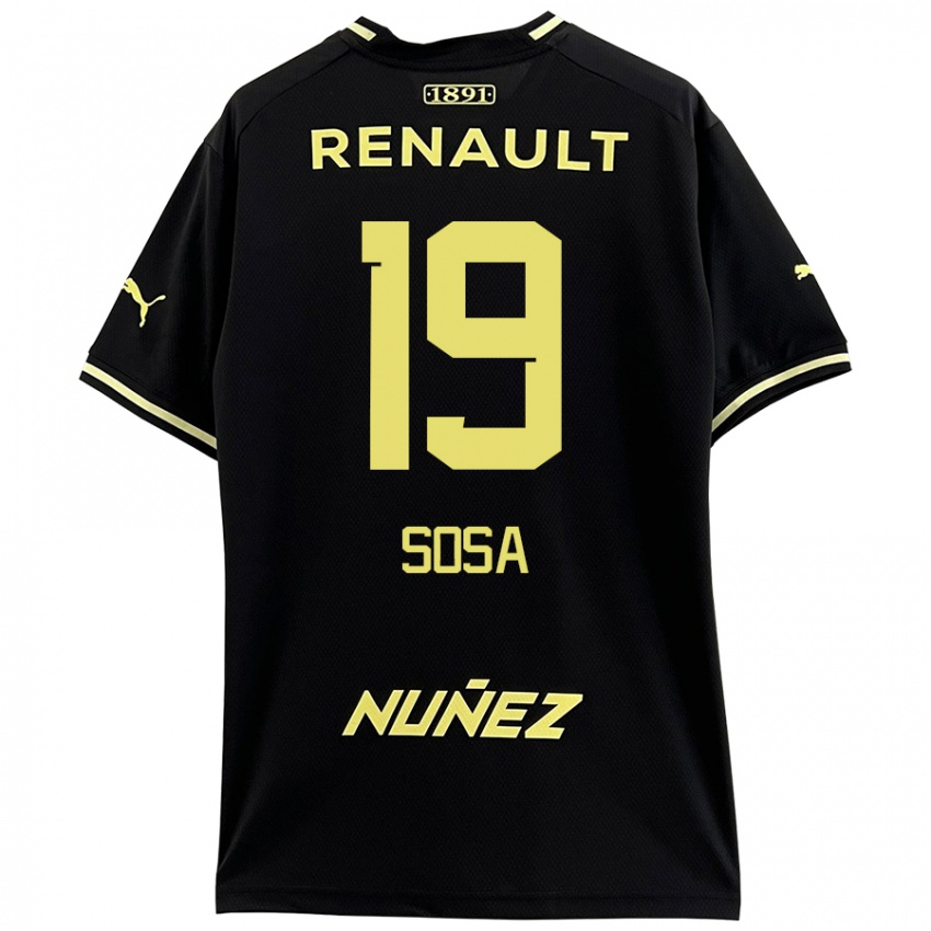 Heren Diego Sosa #19 Zwart Geel Uitshirt Uittenue 2024/25 T-Shirt