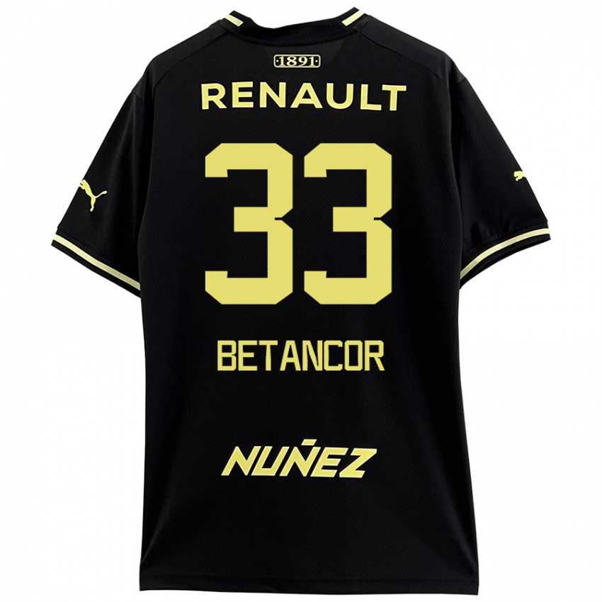 Heren Bruno Betancor #33 Zwart Geel Uitshirt Uittenue 2024/25 T-Shirt