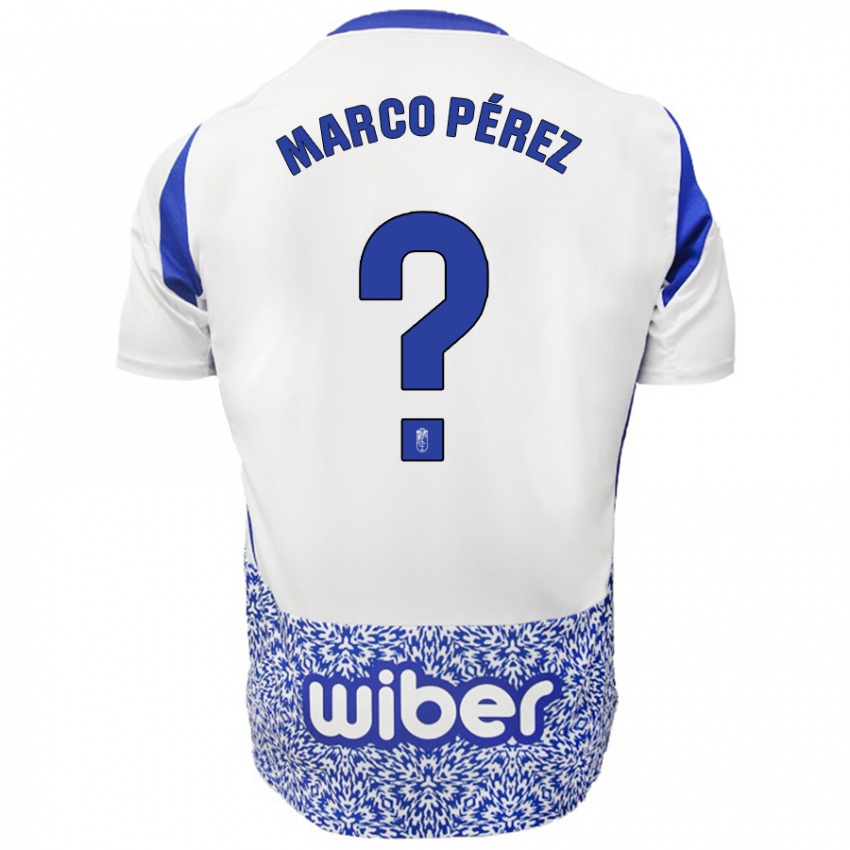 Heren Marco Pérez #0 Wit Blauw Uitshirt Uittenue 2024/25 T-Shirt