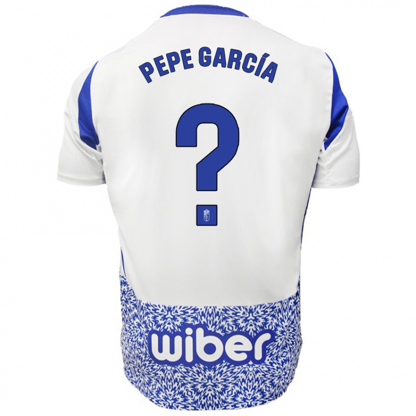 Heren Pepe García #0 Wit Blauw Uitshirt Uittenue 2024/25 T-Shirt