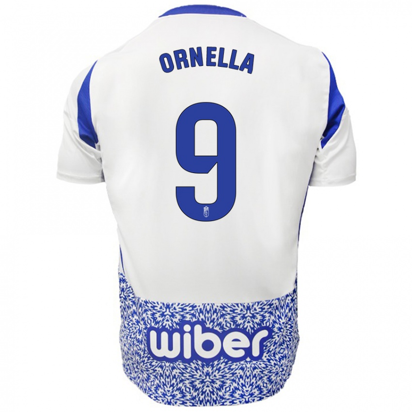 Heren Ornella María Vignola Cabot #9 Wit Blauw Uitshirt Uittenue 2024/25 T-Shirt