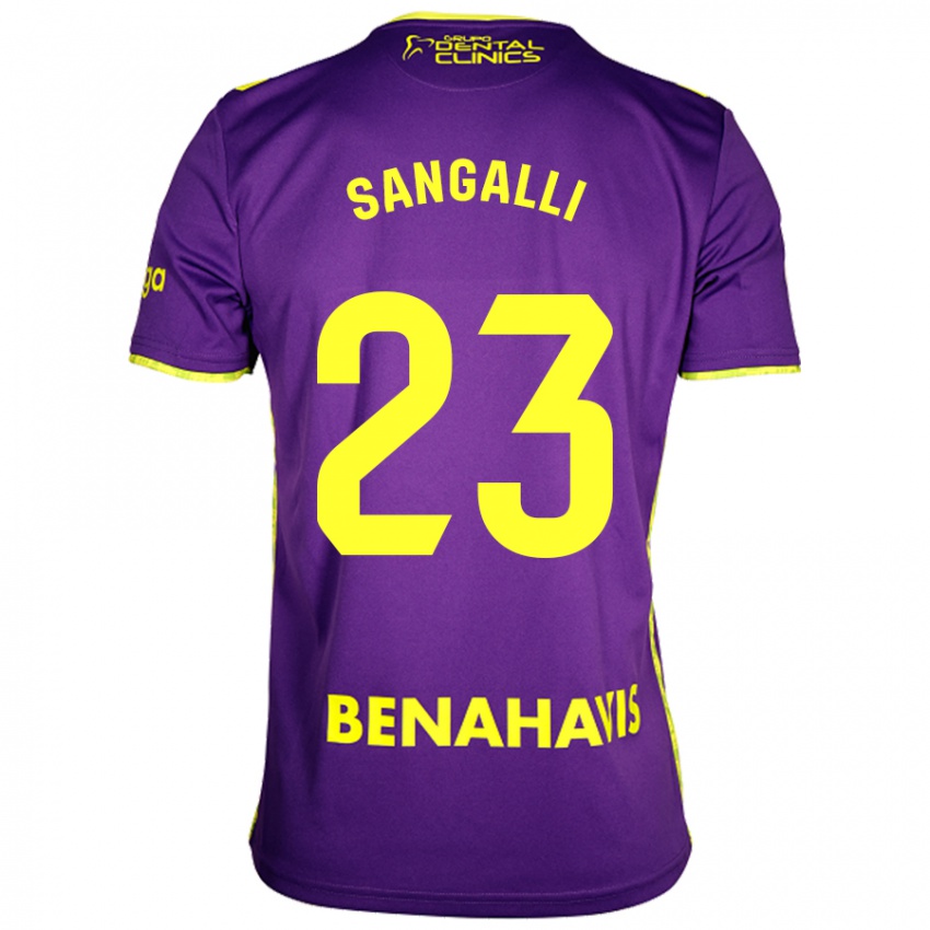 Heren Luca Sangalli #23 Paars Geel Uitshirt Uittenue 2024/25 T-Shirt