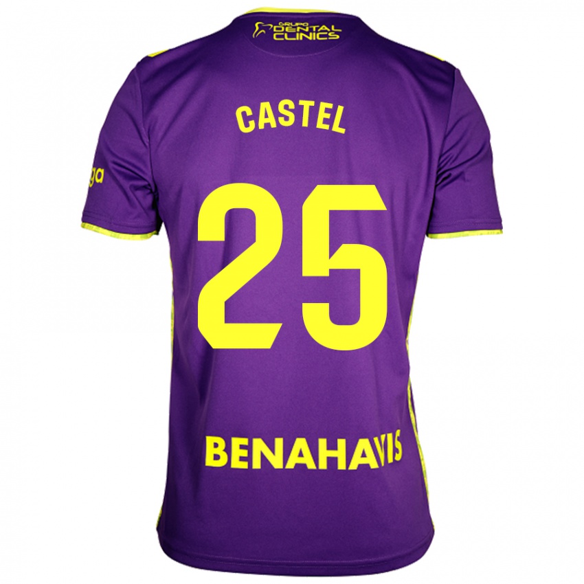 Heren Sergio Castel #25 Paars Geel Uitshirt Uittenue 2024/25 T-Shirt