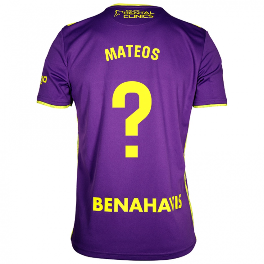 Heren Álex Mateos #0 Paars Geel Uitshirt Uittenue 2024/25 T-Shirt