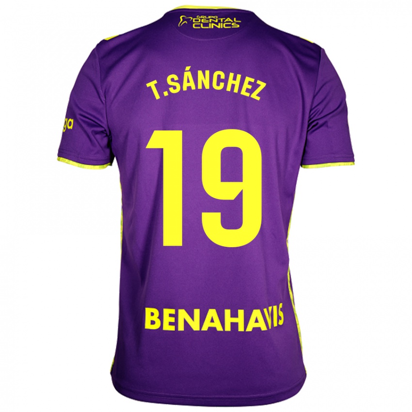 Heren Toni Sánchez #19 Paars Geel Uitshirt Uittenue 2024/25 T-Shirt