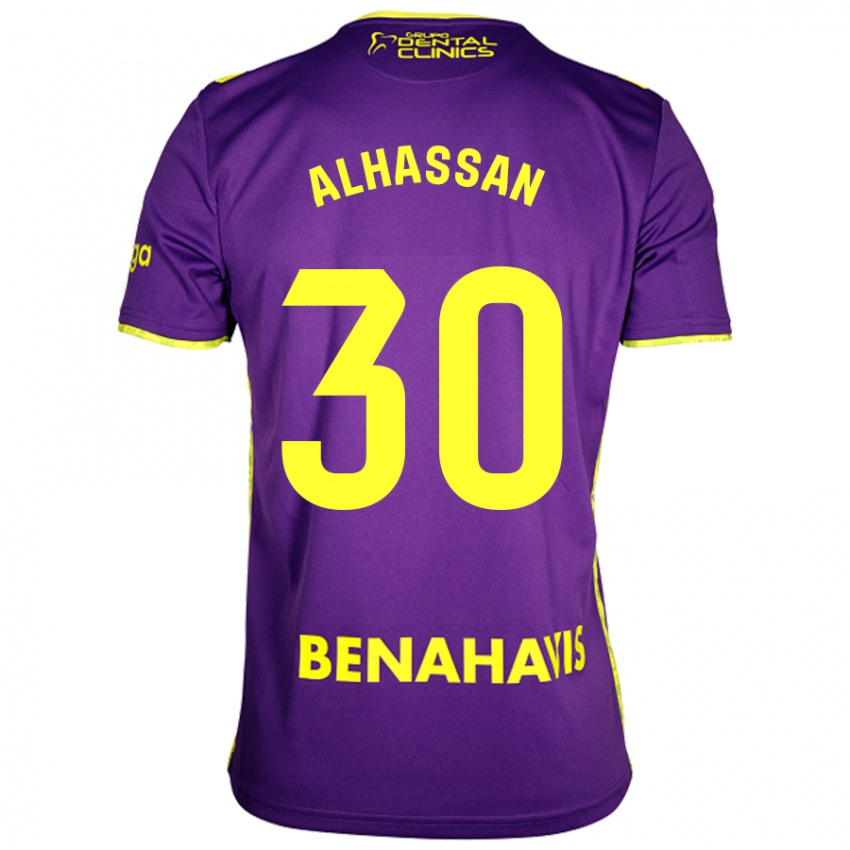 Heren Mubarak Alhassan #30 Paars Geel Uitshirt Uittenue 2024/25 T-Shirt