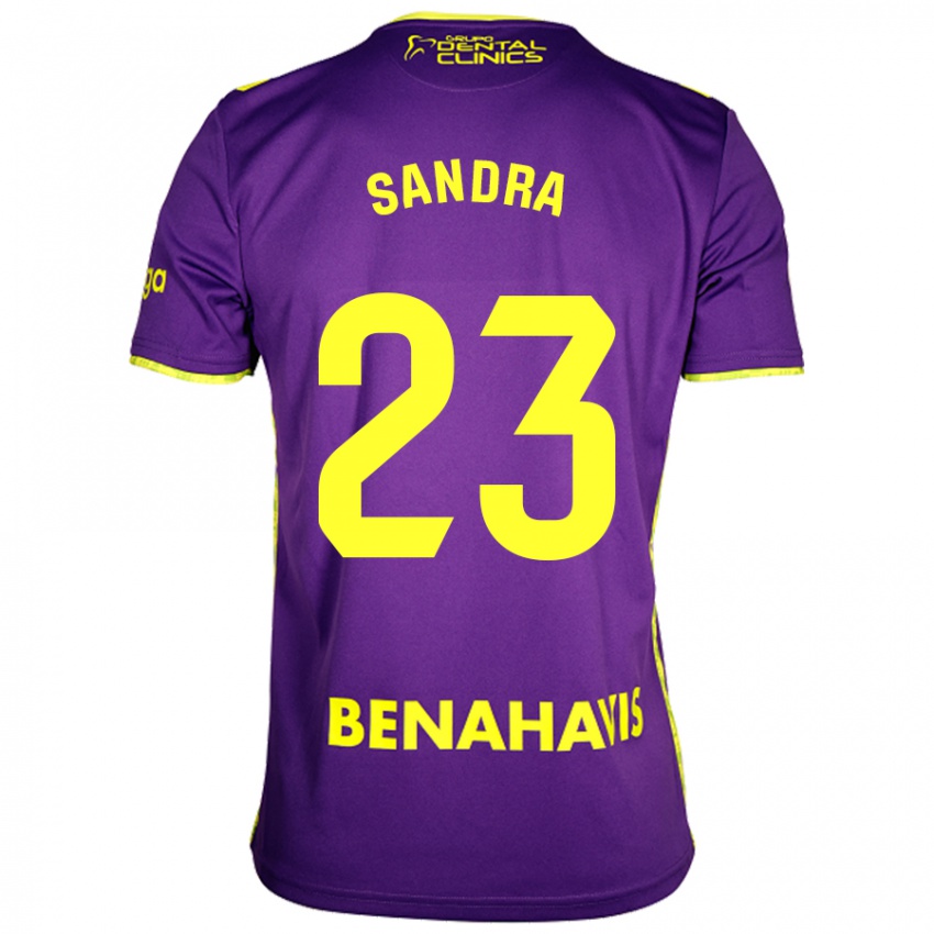 Heren Sandra #23 Paars Geel Uitshirt Uittenue 2024/25 T-Shirt