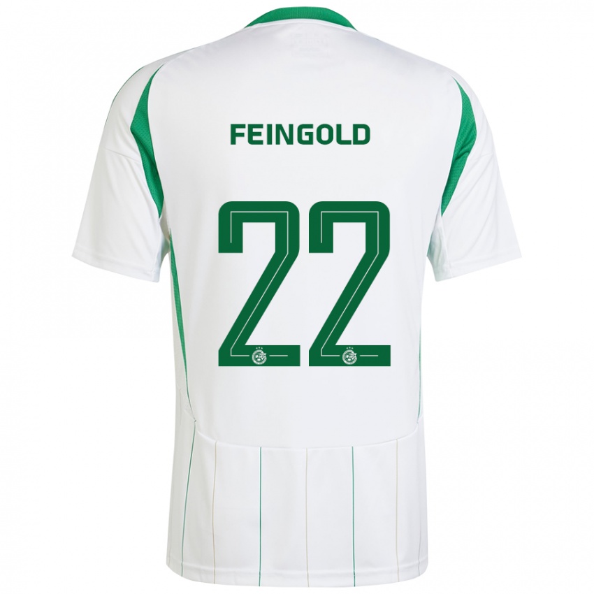 Heren Ilay Feingold #22 Witgroen Uitshirt Uittenue 2024/25 T-Shirt