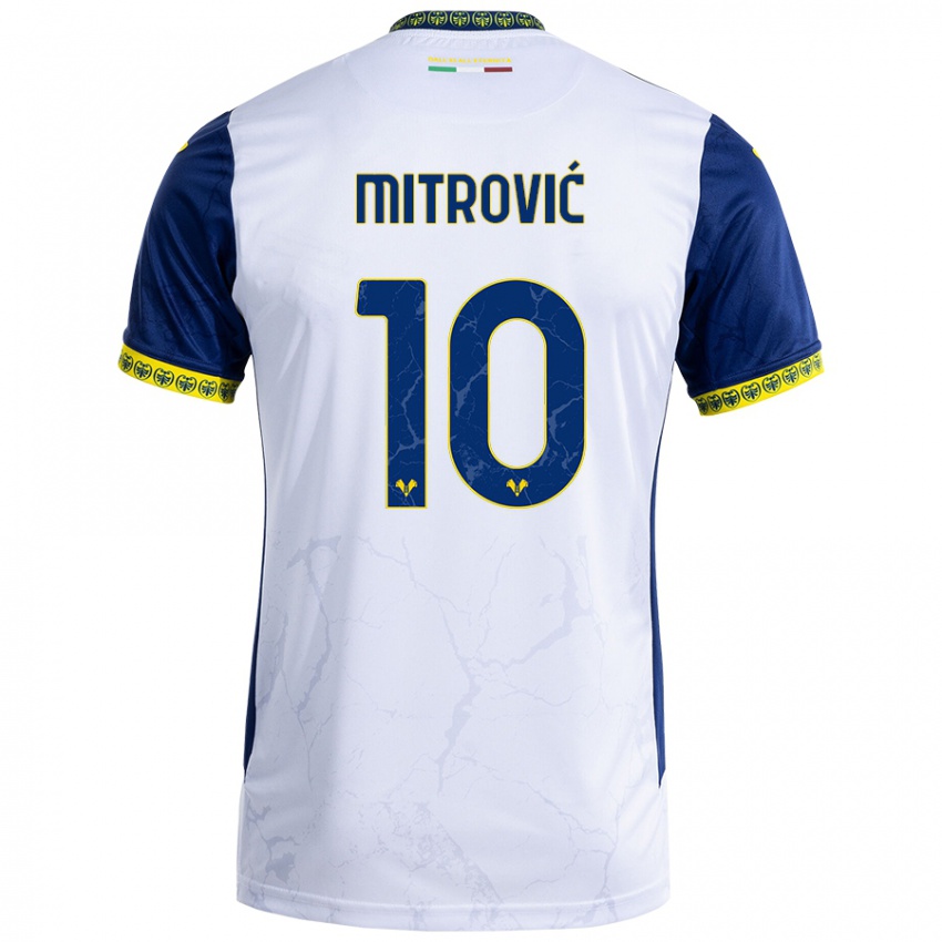 Heren Stefan Mitrović #10 Witblauw Uitshirt Uittenue 2024/25 T-Shirt