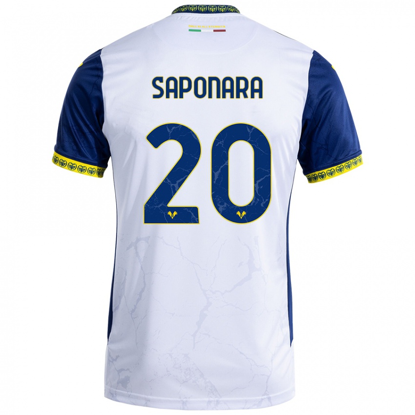 Heren Riccardo Saponara #20 Witblauw Uitshirt Uittenue 2024/25 T-Shirt