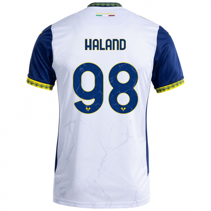 Heren Benedicte Iversen Håland #98 Witblauw Uitshirt Uittenue 2024/25 T-Shirt