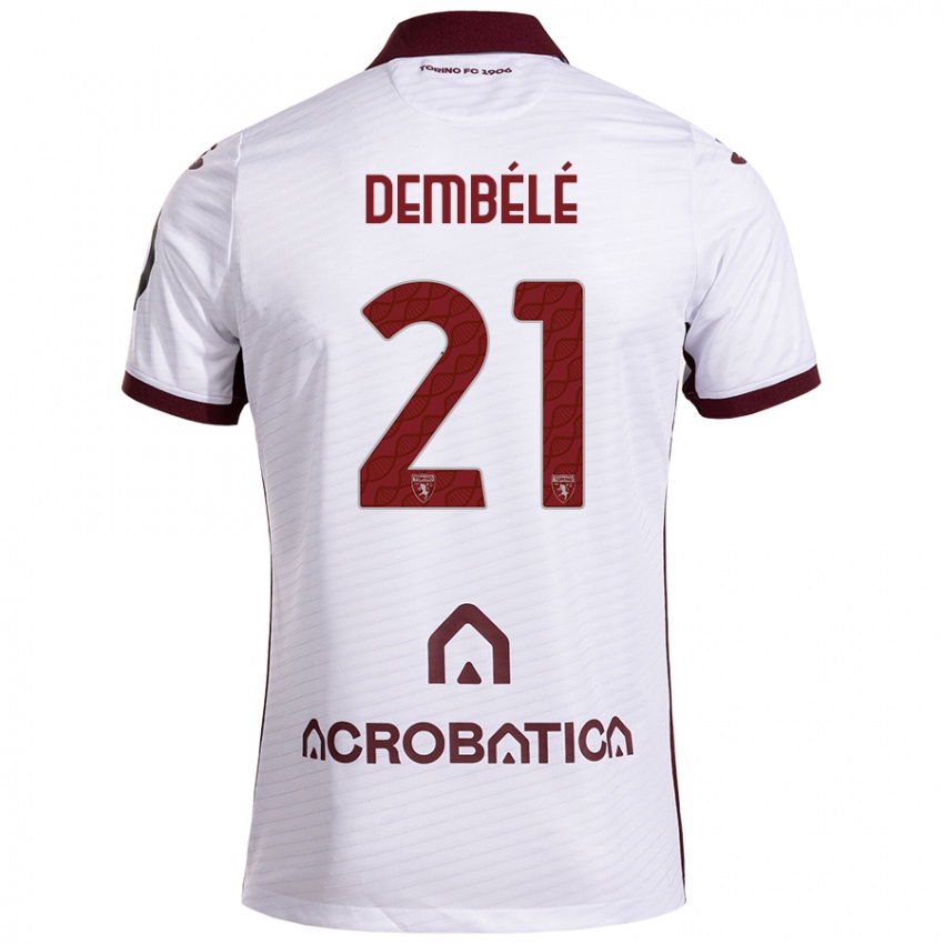 Heren Ali Dembélé #21 Wit Kastanjebruin Uitshirt Uittenue 2024/25 T-Shirt