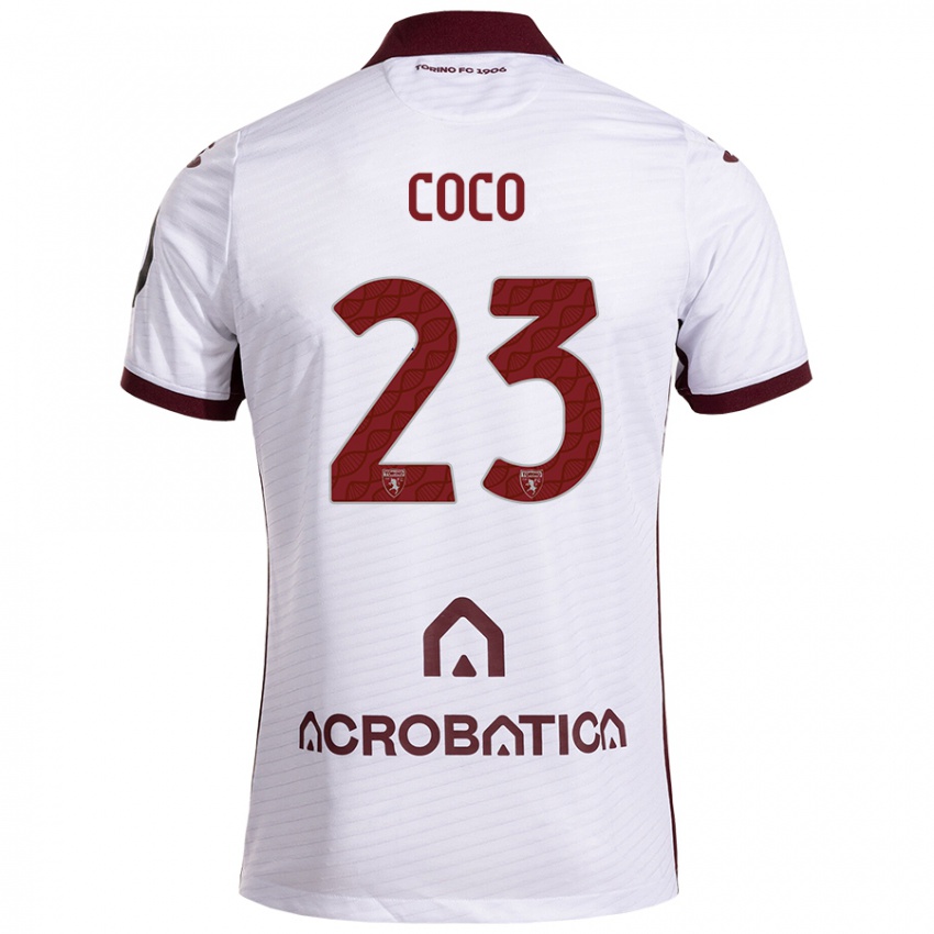 Heren Saúl Coco #23 Wit Kastanjebruin Uitshirt Uittenue 2024/25 T-Shirt