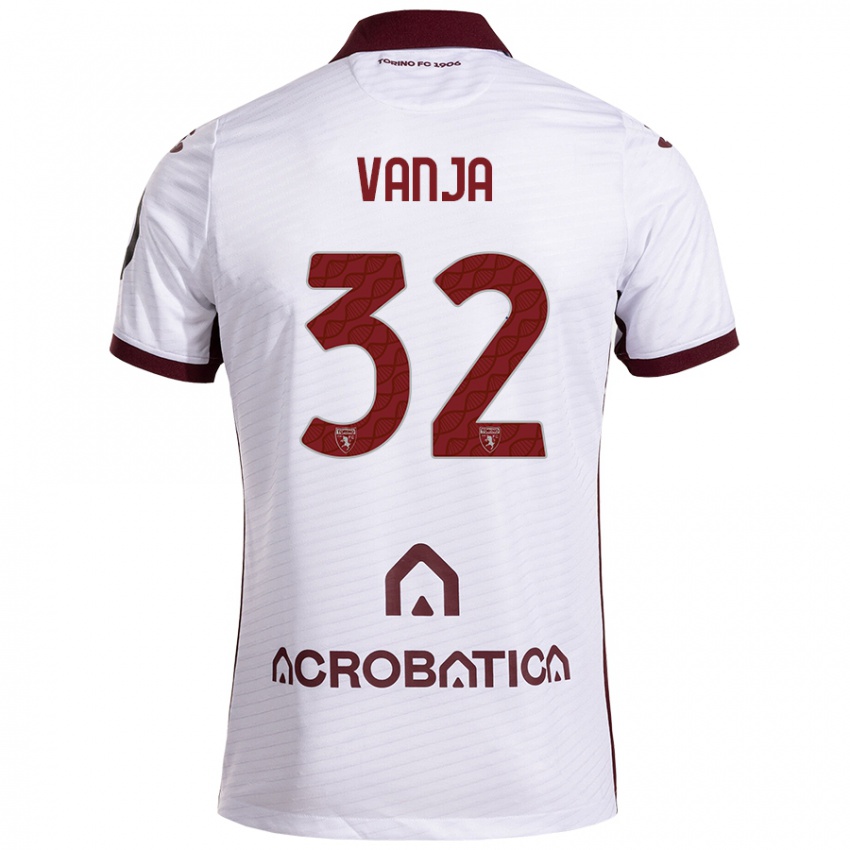 Heren Vanja Milinković-Savić #32 Wit Kastanjebruin Uitshirt Uittenue 2024/25 T-Shirt