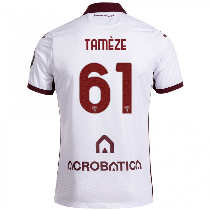 Heren Adrien Tamèze #61 Wit Kastanjebruin Uitshirt Uittenue 2024/25 T-Shirt