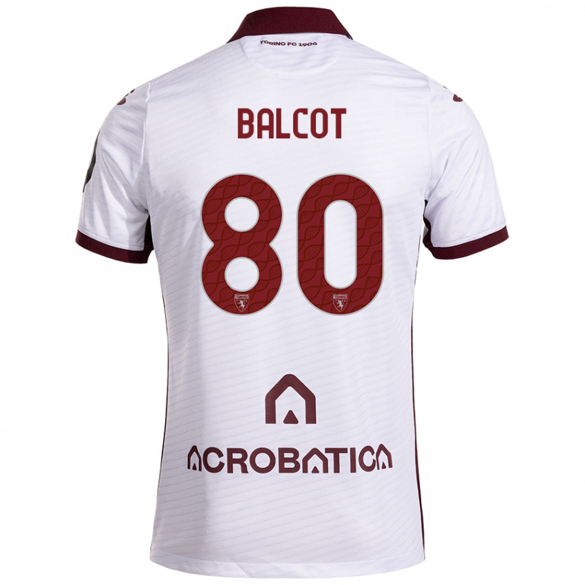 Heren Côme Bianay Balcot #80 Wit Kastanjebruin Uitshirt Uittenue 2024/25 T-Shirt