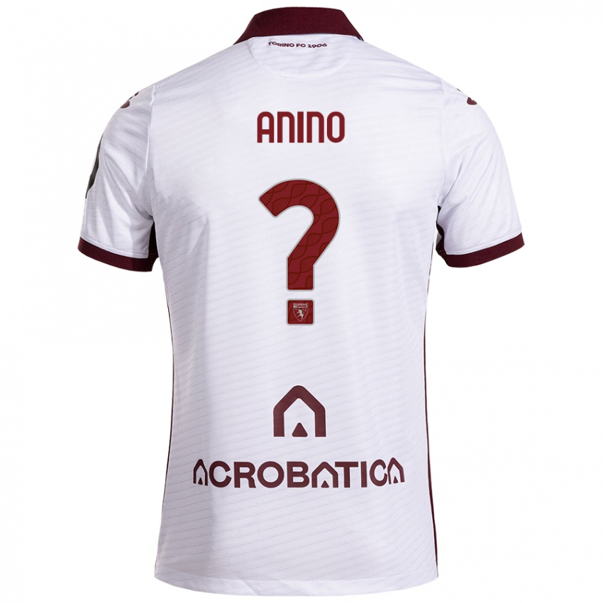 Heren Riccardo Anino #0 Wit Kastanjebruin Uitshirt Uittenue 2024/25 T-Shirt