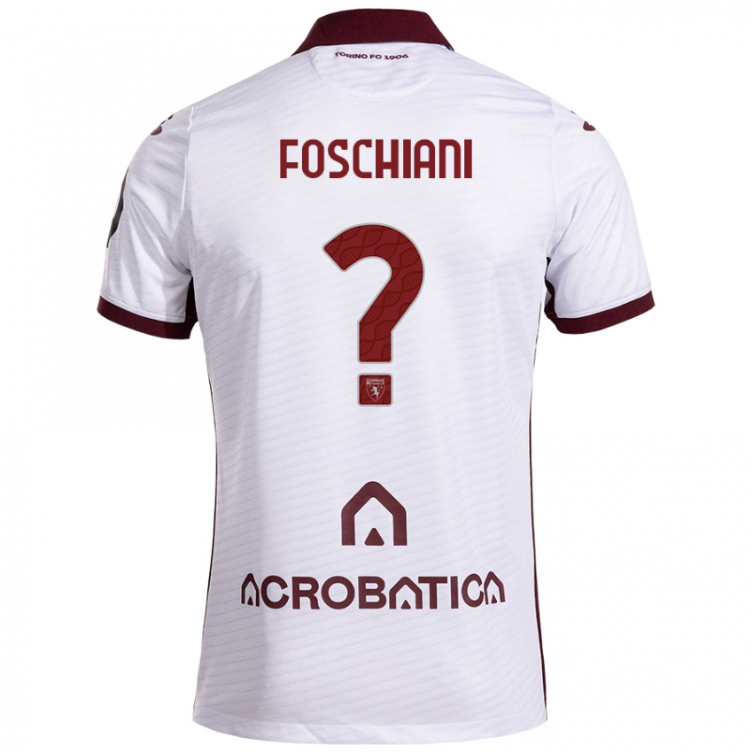 Heren Francesco Foschiani #0 Wit Kastanjebruin Uitshirt Uittenue 2024/25 T-Shirt