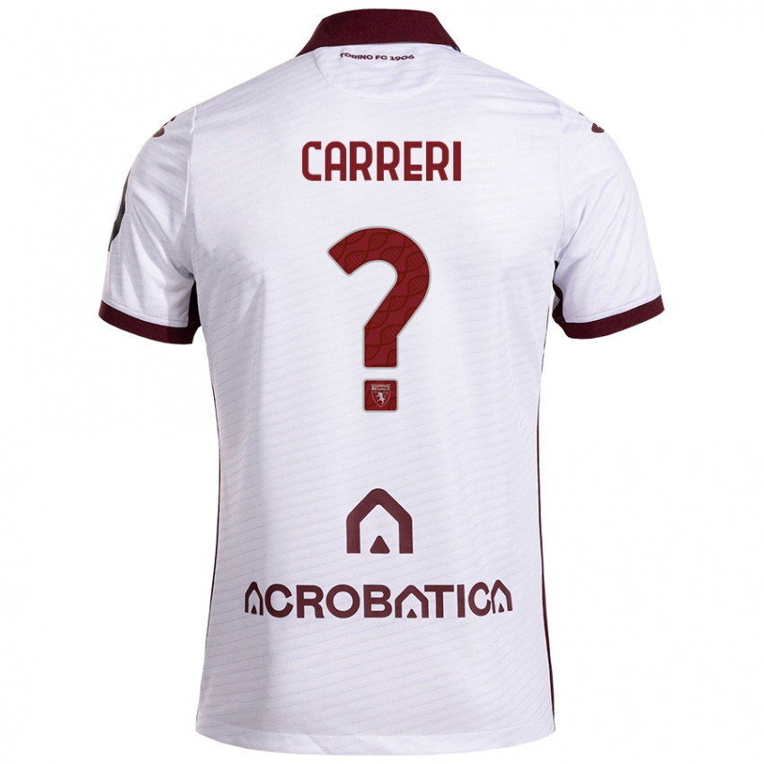 Heren Carlo Carreri #0 Wit Kastanjebruin Uitshirt Uittenue 2024/25 T-Shirt