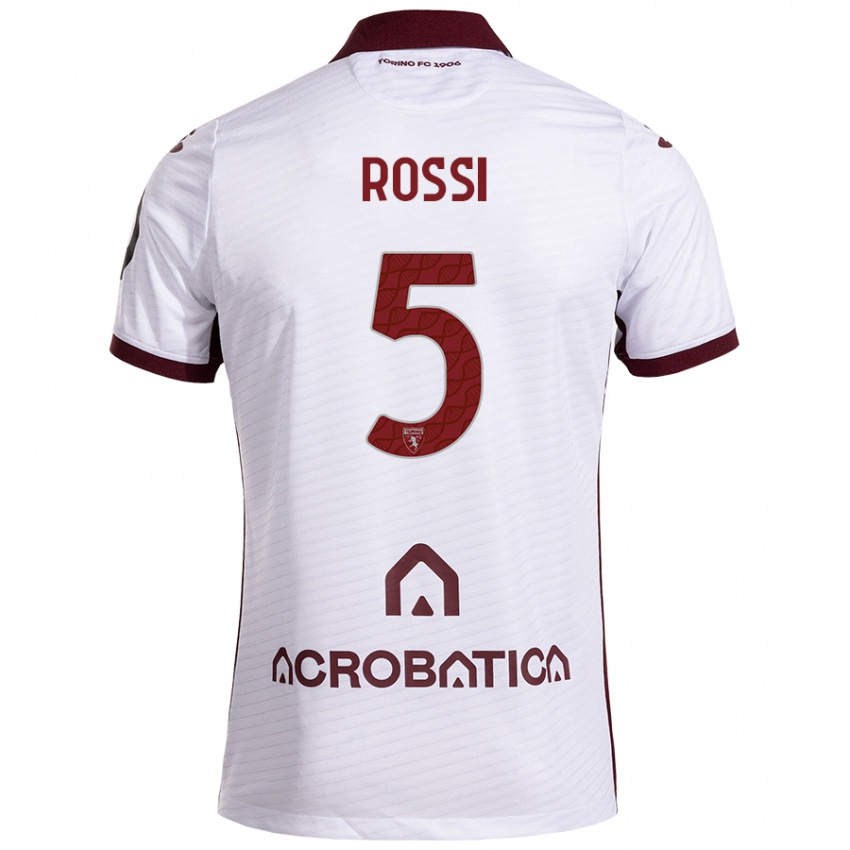 Heren Simone Rossi #5 Wit Kastanjebruin Uitshirt Uittenue 2024/25 T-Shirt